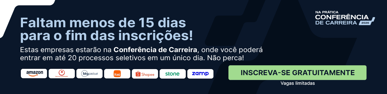 Banner da Conferência de Carreira do Na Prática faltando 20 dias para o evento